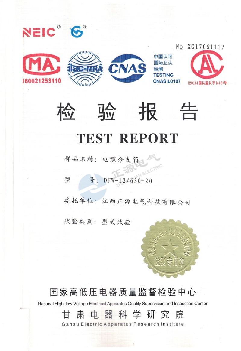 检验报告--电缆分支箱气